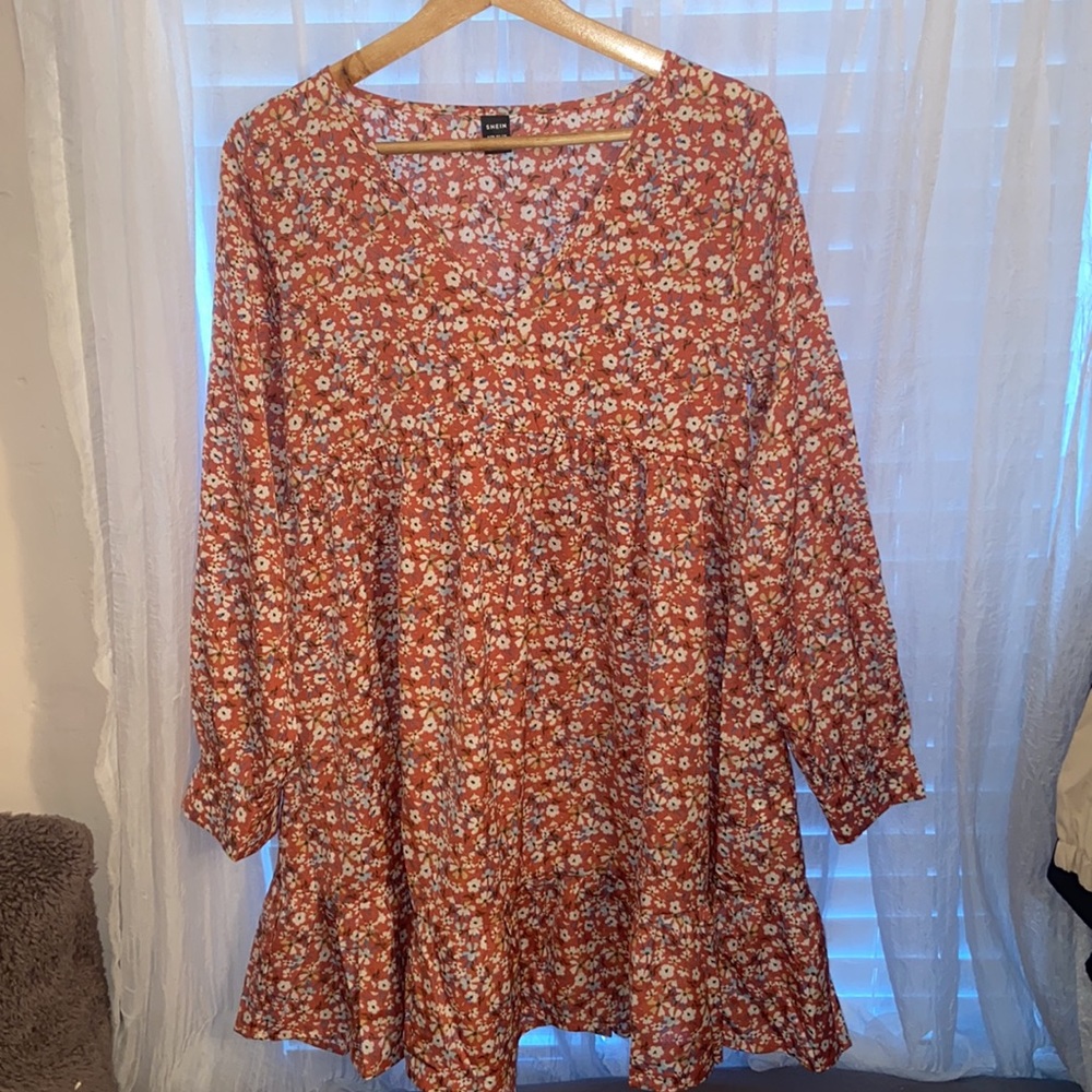 NWT Floral V-Neck Ruffle SHEIN Dress